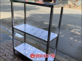 bàn kệ inox 3 tầng, 2 tầng
