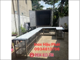 BÀN GIAO HỆ TỦ INOX 3 TẦNG CÓ 2 KỆ DƯỚI ĐAN SONG THIẾT KẾ THEO YÊU CẦU