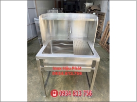 BỒN RỬA INOX KÈM KỆ UP LY VÀ VỈ THOÁT NƯỚC TIỆN LỢI ĐƯỢC SẢN XUẤT TRỰC TIẾP TẠI XƯỞNG