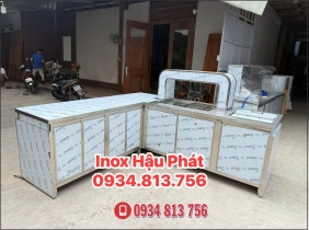HỆ QUẦY PHA CHẾ CHỮ L FULL INOX 304