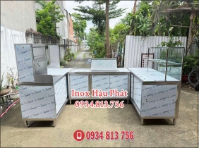HỆ QUẦY PHA CHẾ FULL INOX 304  ĐƯỢC THIẾT KẾ THEO HÌNH CHỮ U