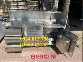 MẪU QUẦY PHA CHẾ  1M8 THÔNG DỤNG! CÓ HỘC KÉO KHAY SIRUP THÙNG RÁC