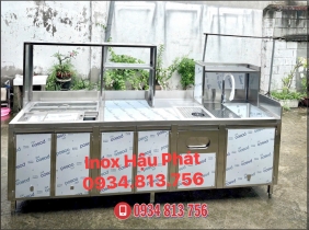 MẪU QUẦY PHA CHẾ INOX 304 DÀI 2m5 THIẾT KẾ THEO YÊU CẦU ĐẦY ĐỦ CÔNG NĂNG SỬ DỤNG