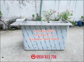 MẪU XE ĐẨY FULL INOX 304 THIẾT KẾ BỒN RỬA ÂM CÁNH TỦ KÈM THÙNG ĐÁ ÂM
