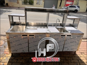 QUẦY BAR, QUẦY PHA CHẾ INOX DÀI 2M2, ĐẦY ĐỦ CÔNG NĂNG