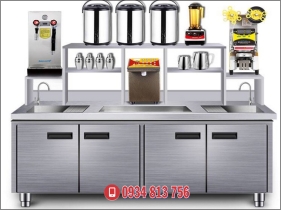 quầy pha chế 1m8 có kệ inox 304 