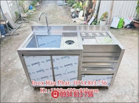 QUẦY PHA CHẾ FULL INOX 304 DÀI 1M3 