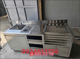 QUẦY PHA CHẾ INOX 1M8 THIẾT KẾ ĐẦY ĐỦ CÔNG NĂNG SỬ DỤNG