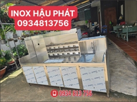 QUẦY PHA CHẾ INOX 2M4 ĐẦY ĐỦ CÔNG NĂNG SỬ DỤNG
