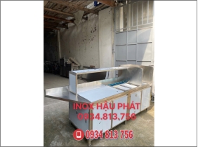 QUẦY PHA CHẾ INOX 304 CÓ CHẬU RỬA – GIẢI PHÁP PHA CHẾ TOÀN DIỆN CHO QUÁN TRÀ SỮA, CAFE, SINH TỐ