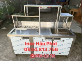 QUẦY PHA CHẾ INOX 304 DÀI 1m6 THIẾT KẾ ĐẦY ĐỦ CÔNG NĂNG SỬ DỤNG