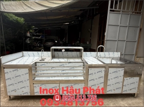 QUẦY PHA CHẾ INOX 304 THIẾT KẾ ĐẦY ĐỦ CÔNG NĂNG SỬ DỤNG - PHÙ HỢP CHO KINH DOANH TRÀ SỮA, NHÀ HÀNG