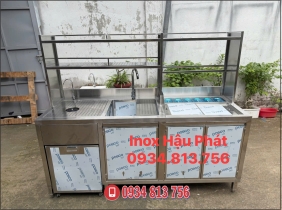 QUẦY TRÀ SỮA INOX 304 THIẾT KẾ THEO YÊU CẦU ĐẦY ĐỦ TIỆN NĂNG SỬ DỤNG