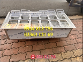 THÙNG ÂM QUẦY GIỮ LẠNH 12 KHAY TOPPING TRÀ SỮA DUNG TÍCH 1.5 LÍT
