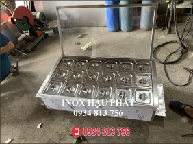 THÙNG CHỨA ĐÁ ÂM BÀN GIỮ LẠNH 18 KHAY TOPPING