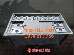 THÙNG ĐÁ ÂM BÀN GIỮ LẠNH 12 KHAY TOPPING