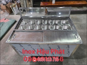 THÙNG ĐÁ ÂM QUÂY GIỮ LẠNH TÍCH HỢP KÈM 12 KHAY TOPPING