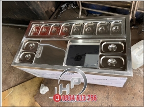 THÙNG ĐÁ CÓ 12 KHAY TOPPING, NẮP ĐẬY MICA ĐỂ TRONG XE BÁN HÀNG LƯU ĐỘNG