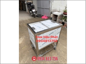 THÙNG ĐÁ INOX 304 CÓ CHÂN BÁNH XE DI CHUYỂN TIỆN LỢI