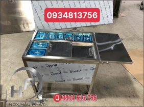THÙNG ĐÁ INOX 304 KÈM 8 KHAY TOPPING