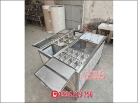 THÙNG ĐÁ INOX 304 KÈM KHAY TOPPING VÀ NẮP ĐẬY INOX ĐƯỢC SẢN XUẤT TRỰC TIẾP TẠI XƯỞNG…