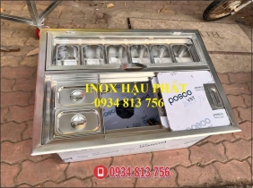 THÙNG ĐÁ INOX ÂM QUẦY KÈM 8 KHAY DUNG TÍCH 1 LÍT! NẮP ĐẬY MICA