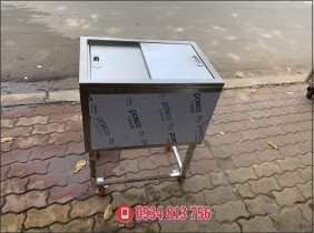 thùng đá inox có chân bánh xe