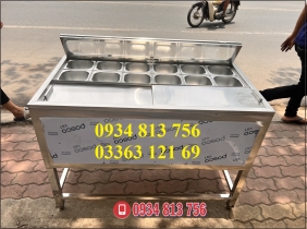 THÙNG ĐÁ INOX CÓ CHÂN GIỮ LẠNH 12 KHAY 1.5 LÍT. NẮP ĐẬY MICA