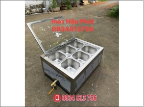 THÙNG ĐÁ INOX GIỮ LẠNH 6 KHAY TOPPING GN1/6 