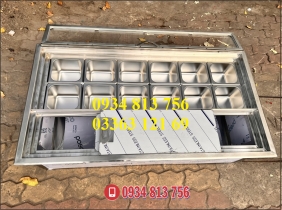 THÙNG INOX ÂM QUẦY GIỮ LẠNH 12 1/6 NẮP MICA GẬP MỞ 