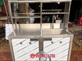 TỦ CHẬU 1M2 CÓ KỆ 2 TẦNG THIẾT KẾ THEO NHU CẦU