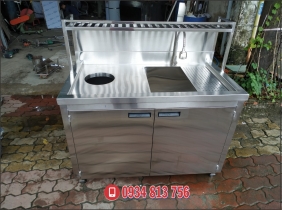 tủ chậu inox 304 có kệ song