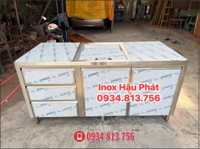 TỦ THÙNG ĐÁ INOX 304 KÈM 3 HỘC KÉO ĐƯỢC SẢN XUẤT TRỰC TIẾP TẠI XƯỞNG