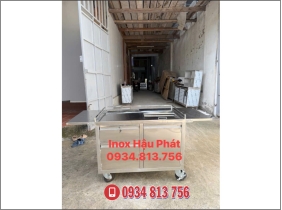 TỦ XE ĐẨY INOX THIẾT KẾ KÈM NGĂN KÉO & BÁNH XE DI CHUYỂN TIỆN LỢI