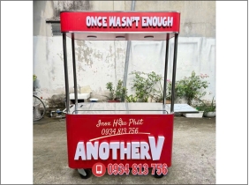 XE ĐẨY BÁN CÀ PHÊ FULL INOX 304 CÓ HỘP ĐÈN