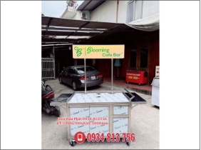 XE ĐẨY COFFEE FULL INOX 304 DÀI 1M2