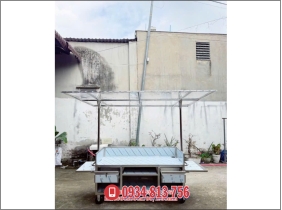 XE ĐẨY FULL INOX 304 THIẾT KẾ CÓ MÁI CHE TRONG SUỐT