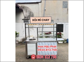 XE ĐẨY TỦ KÍNH FULL INOX 304 KÈM HỆ THỐNG ĐÈN LED NỔI BẬT