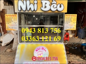 XE TRÀ SỮA 1M2 - INOX 304 - CÓ FULL BẢN HIỆU HỘP ĐÈN - BÁN VỈA HÈ TIỆN LỢI