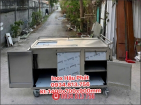 XE TRÀ SỮA 1M4 CÓ BÀN CHỜ THIẾT KẾ THEO YÊU CẦU